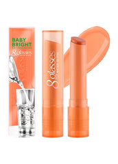 8 glasses baby bright lip balm with packaging on a white background