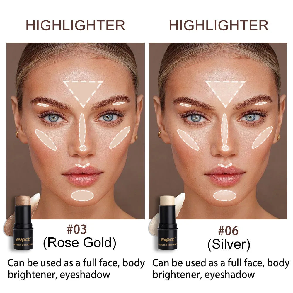 Highlighting & Bronzer Stick Face Brightening Blusher