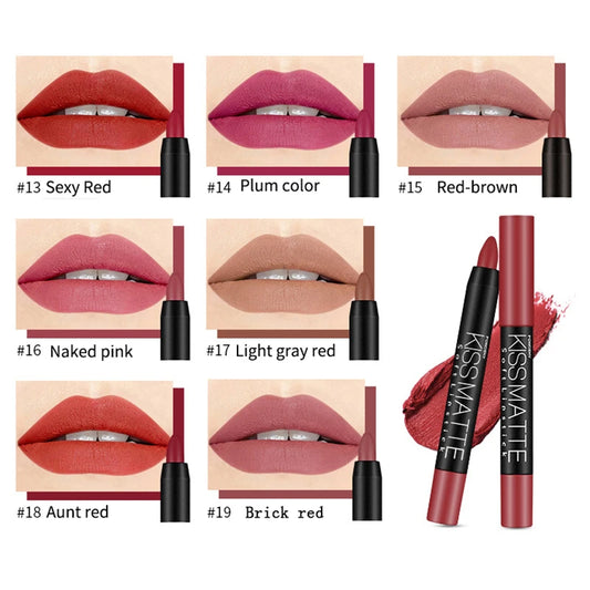 19 Colors Sexy Matte Lip Stick Lipliner Lip Liner Pencil
